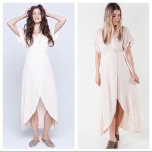 Knot Sisters SARA Cream/Gold Wrap Dress M